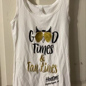 Hooters good times and tan lines tank top